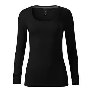 MALFINI Dámské tričko s dlouhým rukávem Brave - Černá | XL