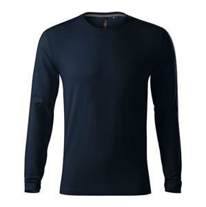 MALFINI Pánské tričko s dlouhým rukávem Brave - Námořní modrá | L