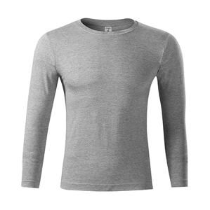 MALFINI Tričko s dlouhým rukávem Progress LS - Tmavě šedý melír | S