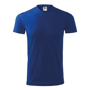 MALFINI Tričko Heavy V-neck - Královská modrá | XL