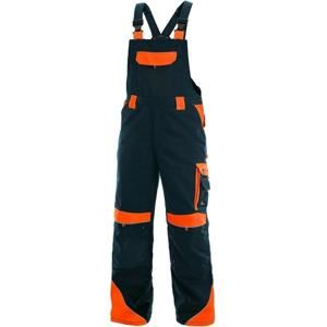 Pracovní kalhoty s laclem SIRIUS BRIGHTON - Tmavě modrá / oranžová | 64