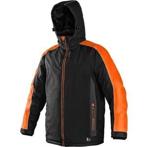 Canis (CXS) Pánská zimní bunda BRIGHTON - Černá / oranžová | L