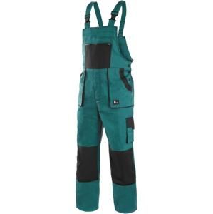 Canis Pracovní kalhoty s laclem CXS LUXY ROBIN prodloužené - Zelená / černá | 62