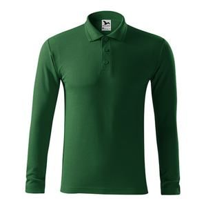 MALFINI Pánská polokošile s dlouhým rukávem Pique Polo LS - Lahvově zelená | XXL
