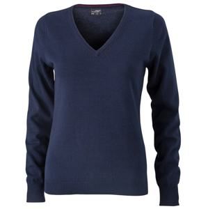 James & Nicholson Dámský bavlněný svetr JN658 - Tmavě modrá | XS