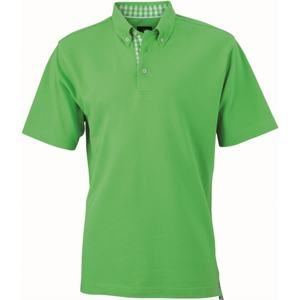 James & Nicholson Elegantní pánská polokošile JN964 - Limetkově zelená / limetkově zelená / bílá | XXXL