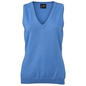 James & Nicholson Dámský svetr bez rukávů JN656 - Ledově modrá | XXL