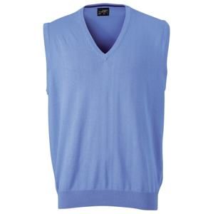 James & Nicholson Pánský svetr bez rukávů JN657 - Ledově modrá | XXXL
