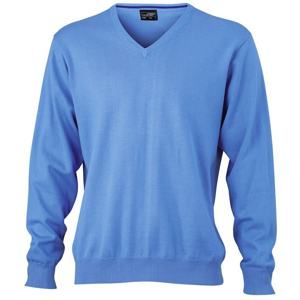 James & Nicholson Pánský bavlněný svetr JN659 - Ledově modrá | M