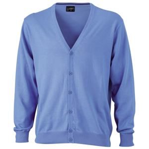 James & Nicholson Pánský bavlněný svetr JN661 - Ledově modrá | M