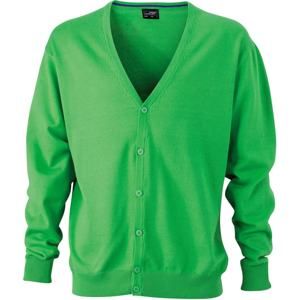 James & Nicholson Pánský bavlněný svetr JN661 - Zelená | XXXL