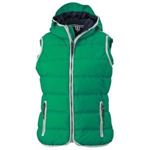 James & Nicholson Dámská sportovní vesta JN1075 - Irská zelená / bílá | XL