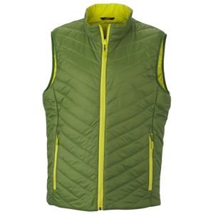 James & Nicholson Lehká pánská oboustranná vesta JN1090 - Zelená / žlutozelená | XL