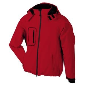 James & Nicholson Zimní pánská softshellová bunda JN1000 - Červená | L