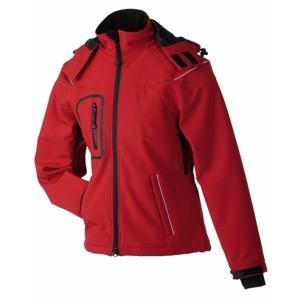 James & Nicholson Zimní dámská softshellová bunda JN1001 - Červená | XL