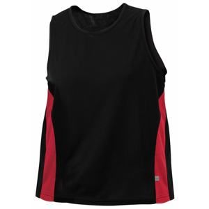 James & Nicholson Pánské sportovní tričko bez rukávů JN305 - Černá / červená | L