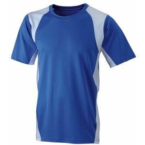James & Nicholson Pánské sportovní tričko s krátkým rukávem JN306 - Královská modrá / bílá | S