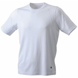 James & Nicholson Pánské sportovní tričko s krátkým rukávem JN306 - Bílá / bílá | L