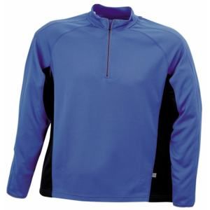 James & Nicholson Pánské sportovní tričko s dlouhým rukávem JN307 - Královská modrá / černá | XL