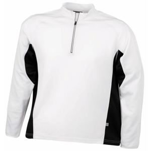 James & Nicholson Pánské sportovní tričko s dlouhým rukávem JN307 - Bílá / černá | XXXL