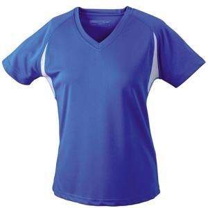 James & Nicholson Dámské sportovní tričko s krátkým rukávem JN316 - Královská modrá / bílá | S