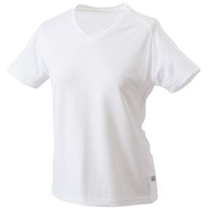 James & Nicholson Dámské sportovní tričko s krátkým rukávem JN316 - Bílá / bílá | M