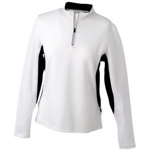 James & Nicholson Dámské sportovní tričko s dlouhým rukávem JN317 - Bílá / černá | M