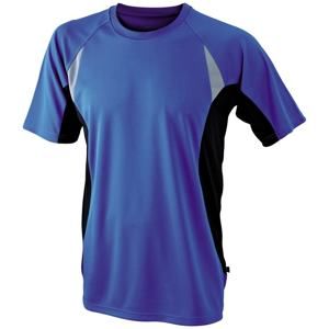 James & Nicholson Pánské funkční tričko s krátkým rukávem JN391 - Královská modrá / černá | M