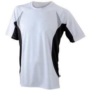 James & Nicholson Pánské funkční tričko s krátkým rukávem JN391 - Bílá / černá | M