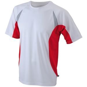 James & Nicholson Pánské funkční tričko s krátkým rukávem JN391 - Bílá / červená | S