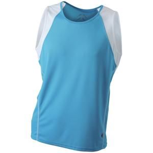 James & Nicholson Pánské běžecké tričko bez rukávů JN395 - Tyrkysová / bílá | XL