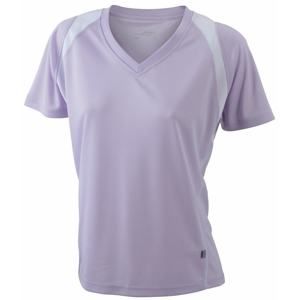 Dámské běžecké tričko s krátkým rukávem JN396 - Šeříková / bílá | XL