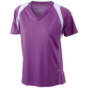 Dámské běžecké tričko s krátkým rukávem JN396 - Fialová / bílá | XXL