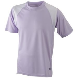 James & Nicholson Pánské běžecké tričko s krátkým rukávem JN397 - Šeříková / bílá | XL