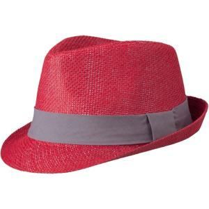 Myrtle Beach Letní klobouk MB6564 - Červená / tmavě šedá | S/M