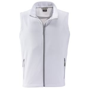 James & Nicholson Pánská softshellová vesta JN1128 - Bílá / bílá | L