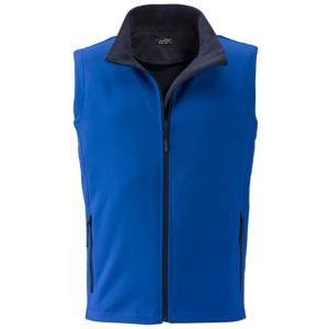 James & Nicholson Pánská softshellová vesta JN1128 - Modrá / tmavě modrá | L