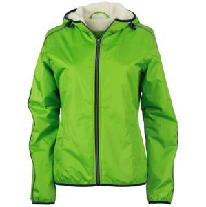 Dámská bunda Beránek JN1103 - Jarně zelená / šedo-bílá | XL
