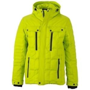 Sportovní pánská zimní bunda JN1102 - Žlutozelená / černá | L