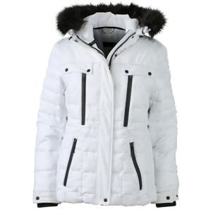 Sportovní dámská zimní bunda JN1101 - Bílá / černá | M