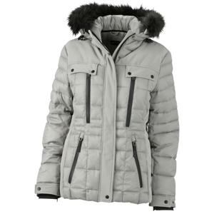Sportovní dámská zimní bunda JN1101 - Stříbrná / černá | M