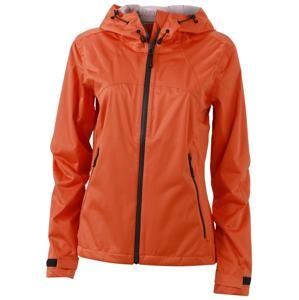 Dámská softshellová bunda s kapucí JN1097 - Tmavě oranžová / ocelově šedá | L