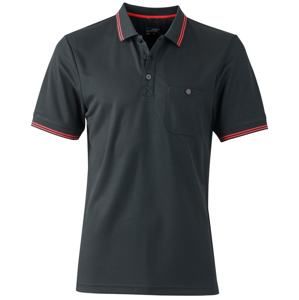 James & Nicholson Pánská sportovní polokošile JN702 - Černá / červená | XL
