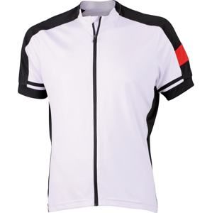 James & Nicholson Pánský cyklistický dres JN454 - Bílá | XL