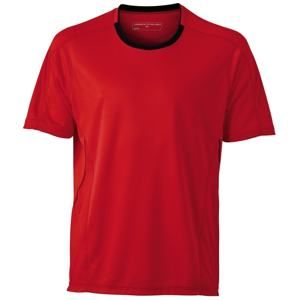 James & Nicholson Pánské běžecké tričko JN472 - Tomato / černá | L