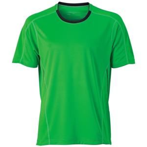 James & Nicholson Pánské běžecké tričko JN472 - Zelená / ocelově šedá | M