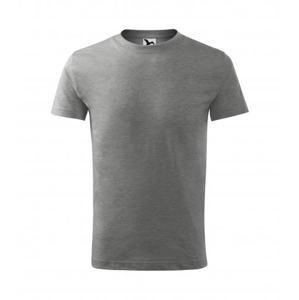 MALFINI Dětské tričko Basic - Tmavě šedý melír | 146 cm (10 let)