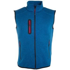 James & Nicholson Pánská vesta z pleteného fleecu JN774 - Královsky modrý melír / červená | L