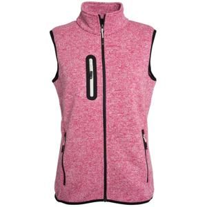James & Nicholson Dámská vesta z pleteného fleecu JN773 - Růžový melír / off-white | L
