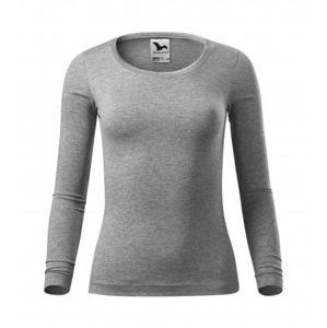 MALFINI Dámské tričko s dlouhým rukávem Fit-T Long Sleeve - Tmavě šedý melír | S